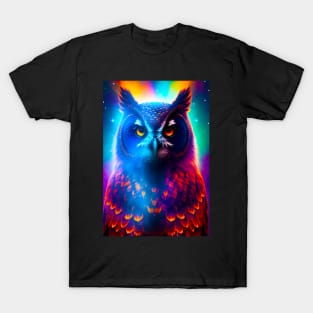 Vibrant Cosmic Owl T-Shirt